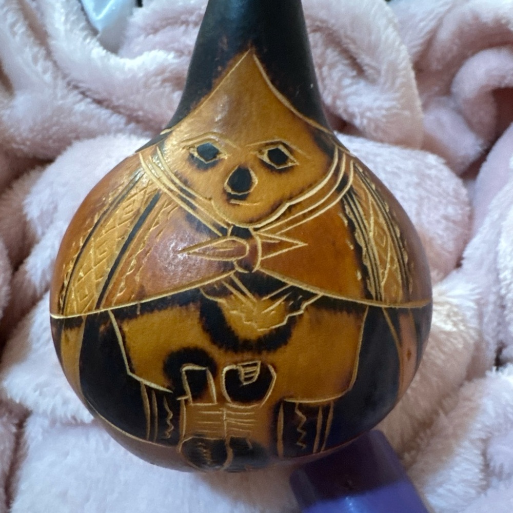 Set of 3 Handcrafted Gourd Art with Intricate Design folk art